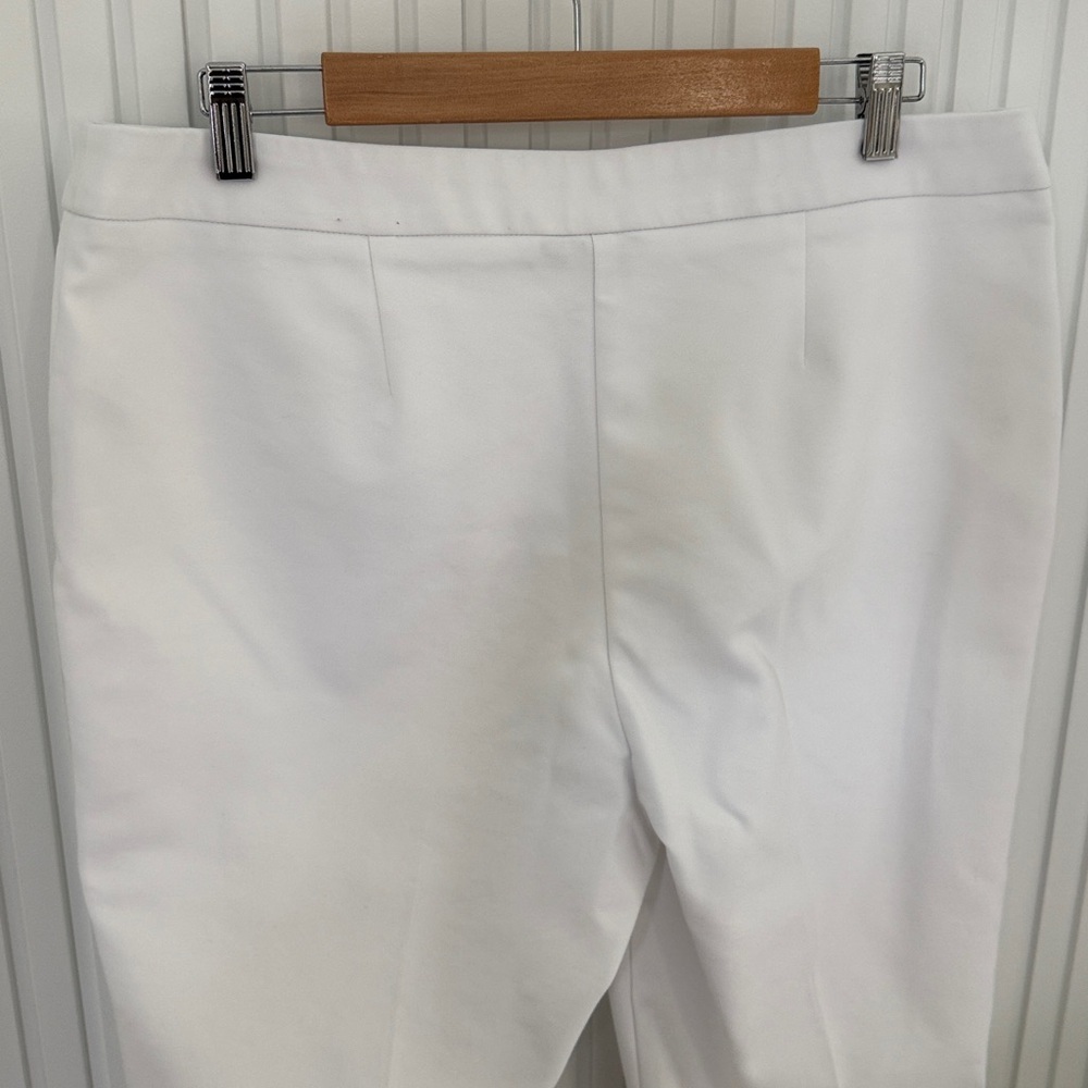 Women's White Cropped Ponte Pants - Picture 3 of 6